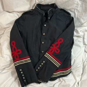 Zadig & Voltaire Deluxe Black Lio Deluxe Military Style Jacket